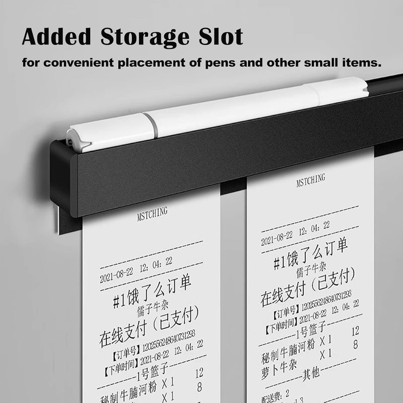 origreen 2 Pieces Ticket Holder Receipt Holder for Restaurant Refrigerator, No Drill Restaurant Order Ticket Holder, for Walls Home Kitchen Office Cafes Pubs Bars (Black, 12 Inch, 2p) - Image 3